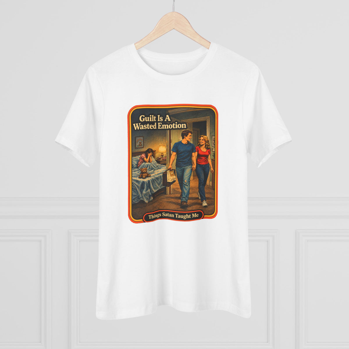 Guilt Is A Wasted Emotion Women's Tee in White, view 4