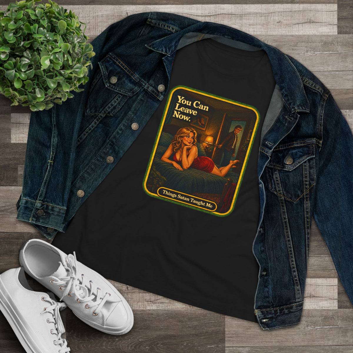 You Can Leave Now Women's Tee in Black, view 3