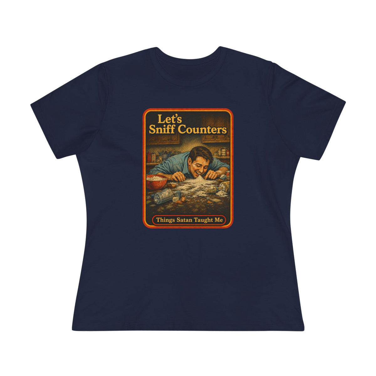 Let's Sniff Counters Women's Tee in Navy, front