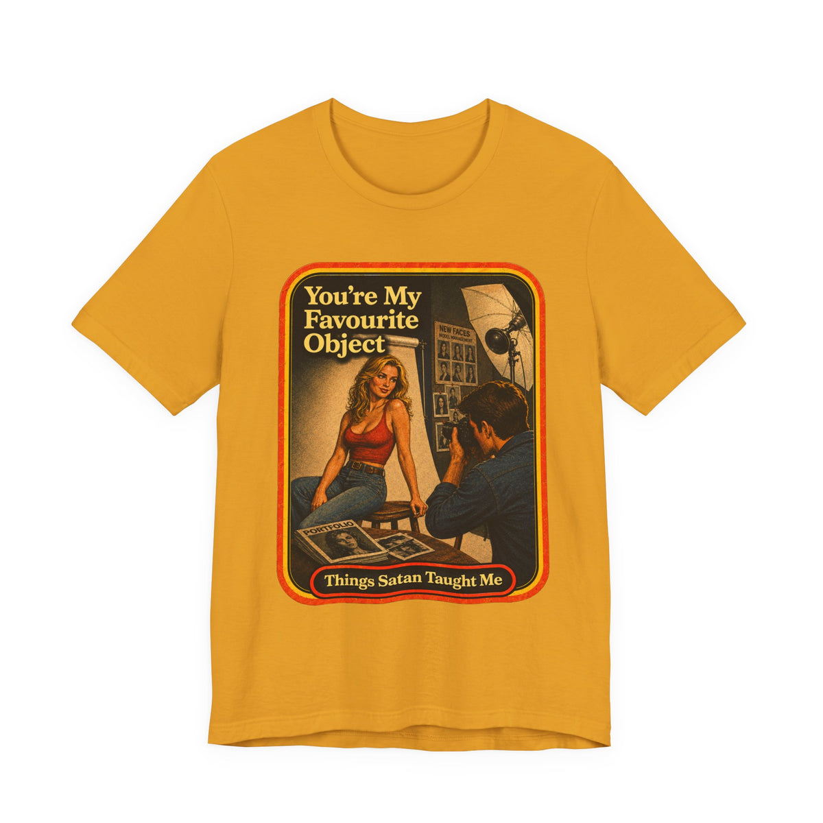 You're My Favourite Object Unisex Tee in Mustard, front