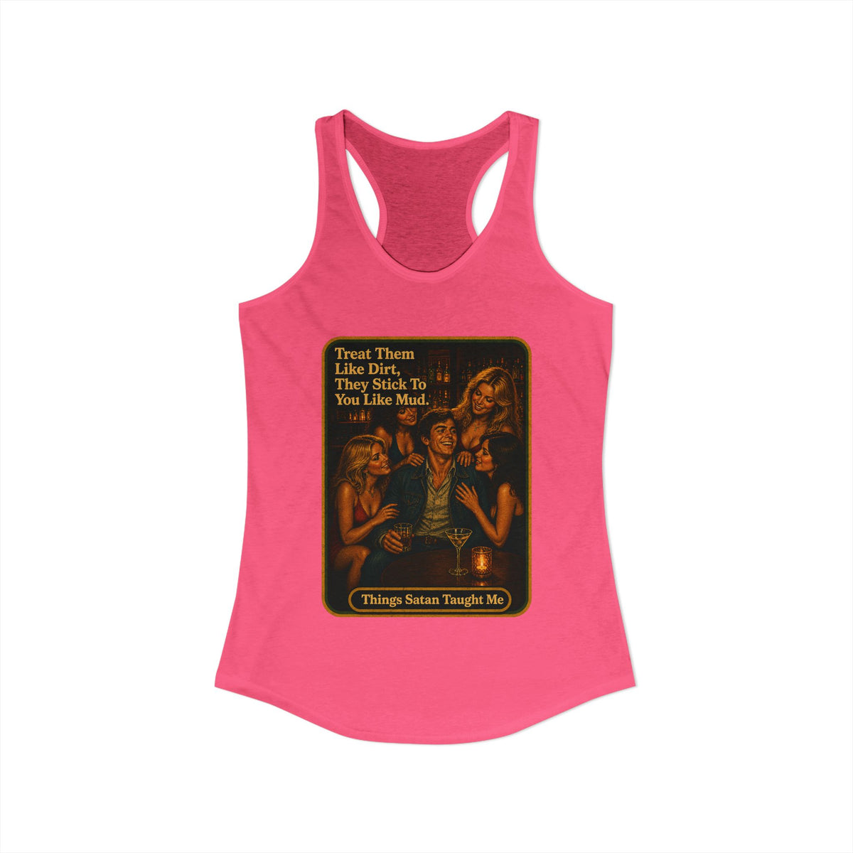 Treat Them Like Dirt Racerback Tank in Hot Pink, view 2
