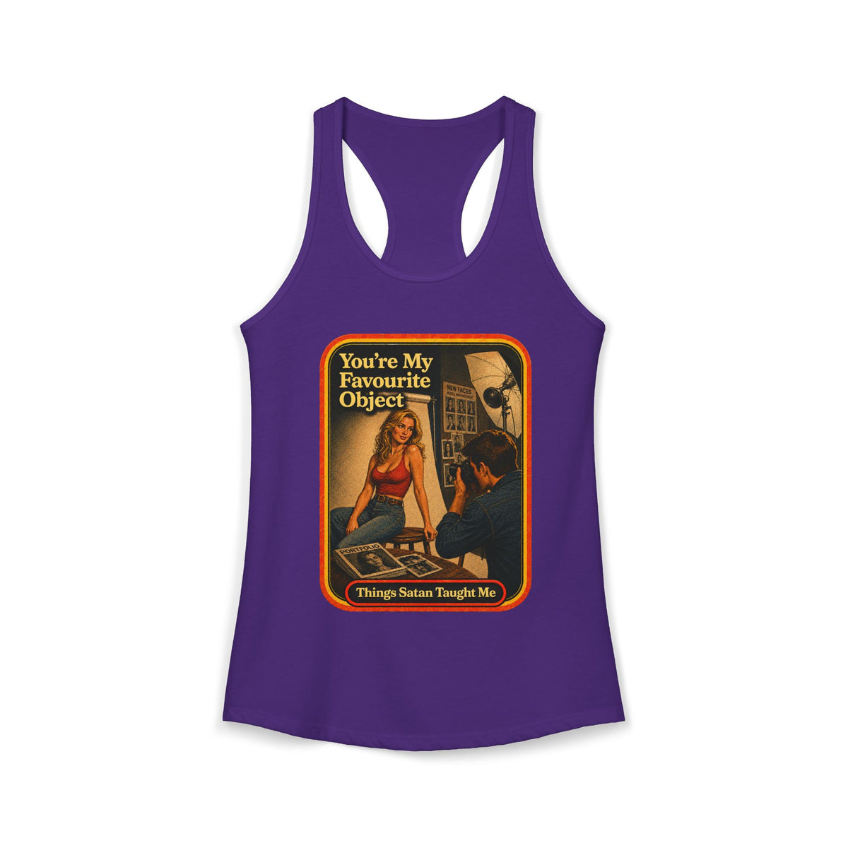 You're My Favourite Object Racerback Tank in Purple Rush, front