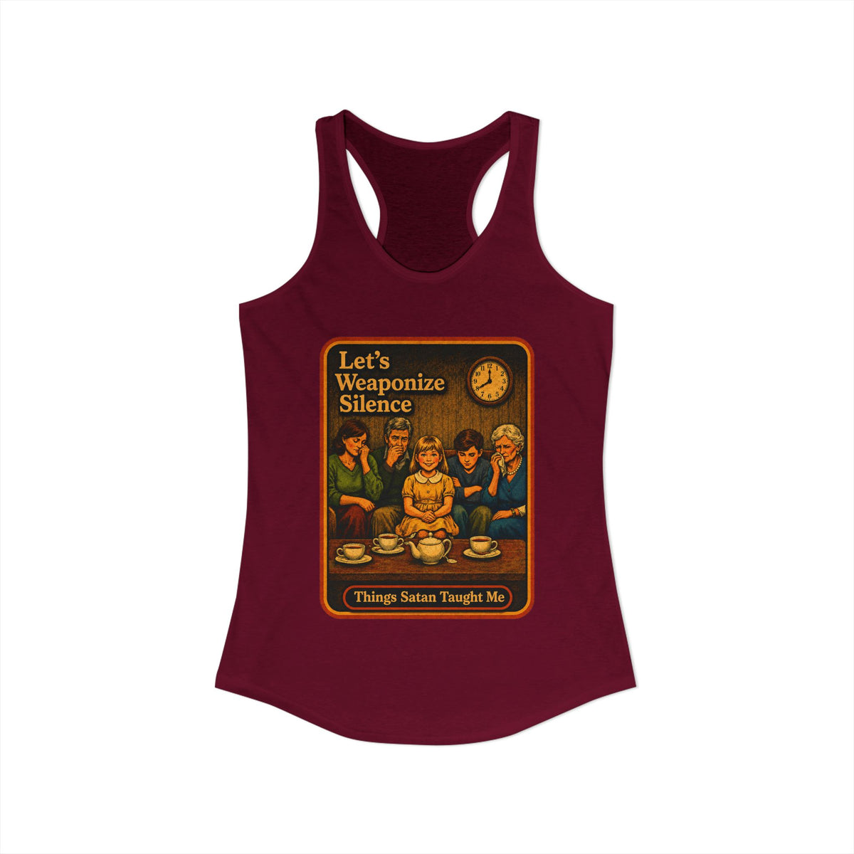 Let's Weaponize Silence Racerback Tank in Cardinal Red, view 2