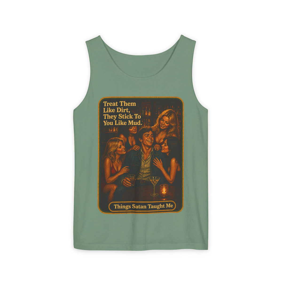 Treat Them Like Dirt Wife Beater in Light Green, front