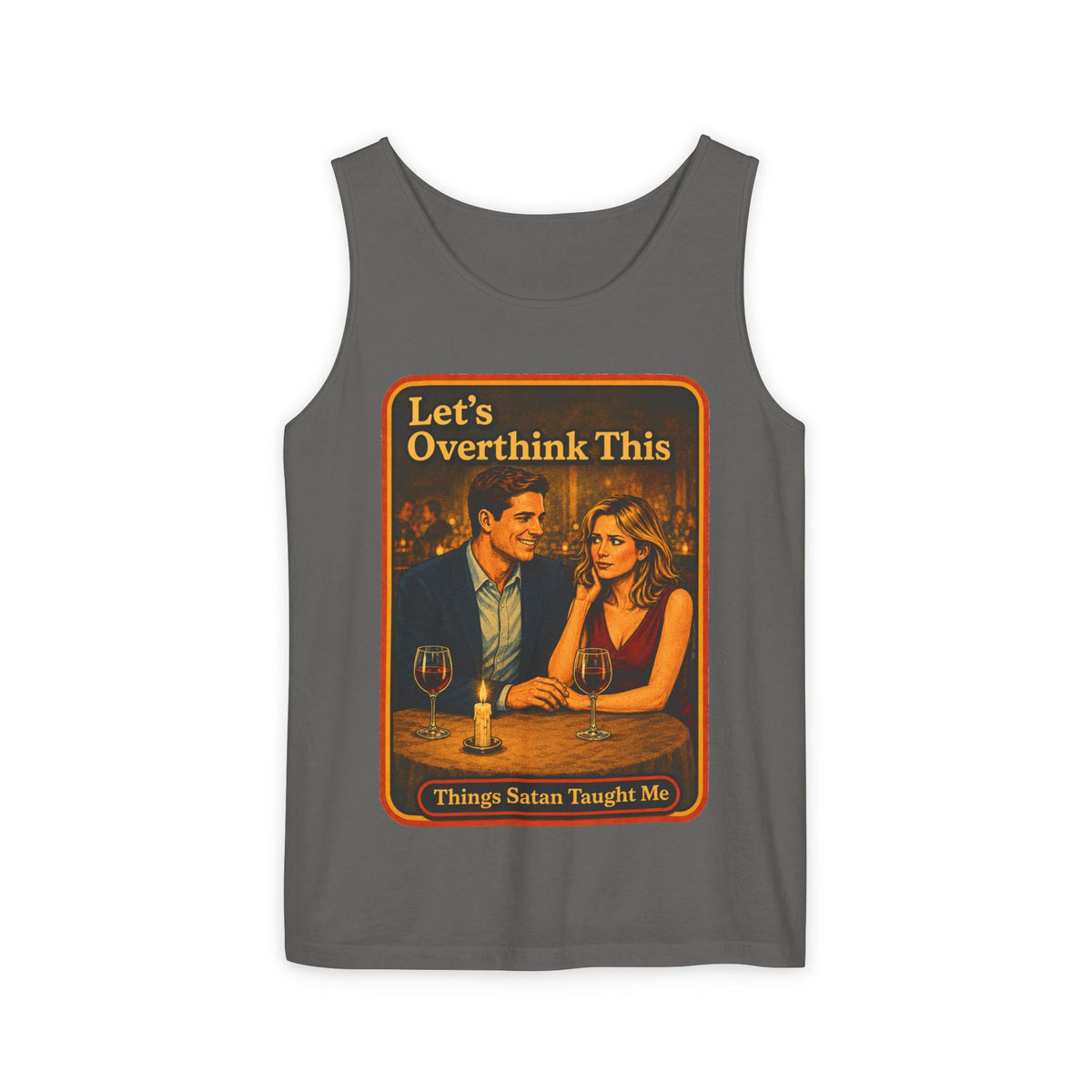 Let's Overthink This Wife Beater in Pepper, front