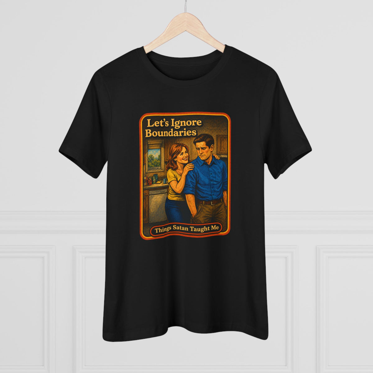 Let's Ignore Boundaries Women's Tee in Black, view 4