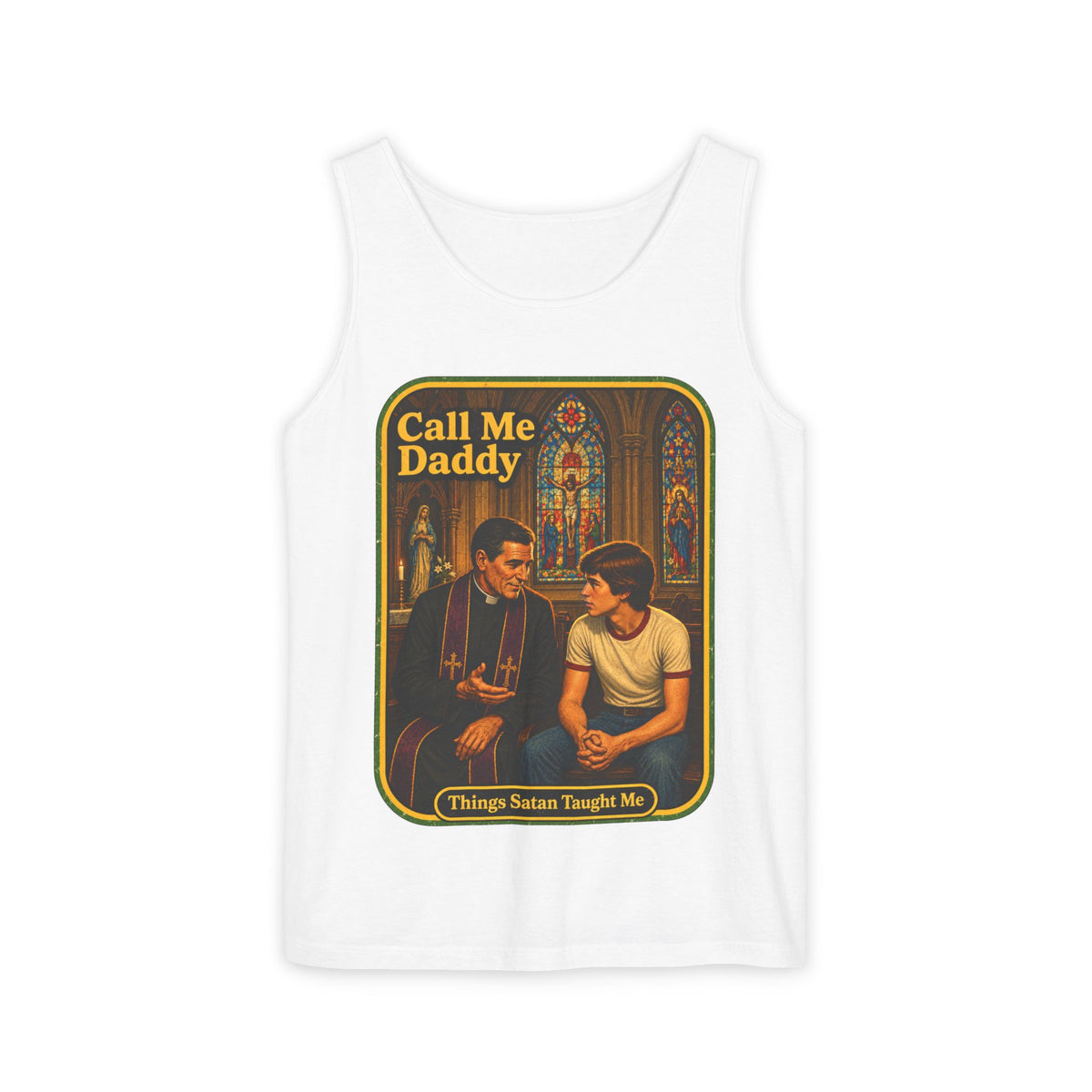 Call Me Daddy Wife Beater in White, front