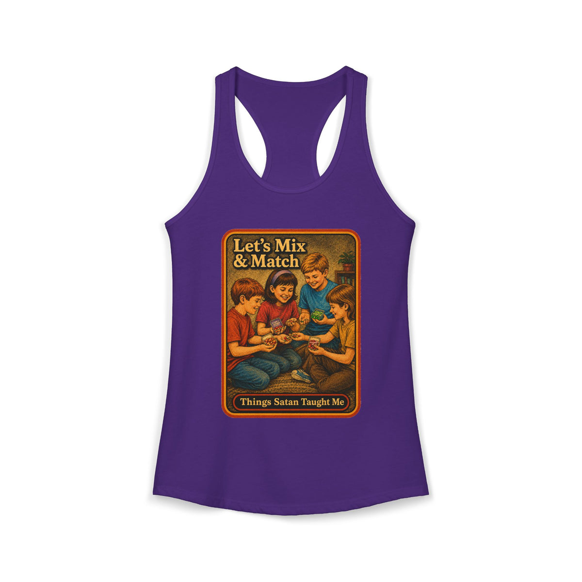 Let's Mix And Match Racerback Tank in Purple Rush, front
