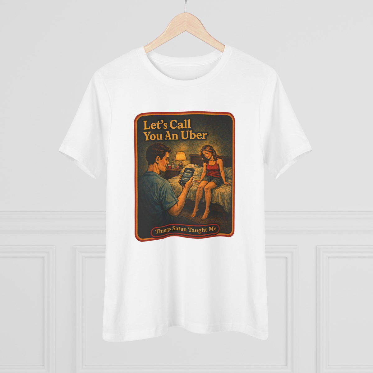 Let's Call You An Uber Women's Tee in White, view 4