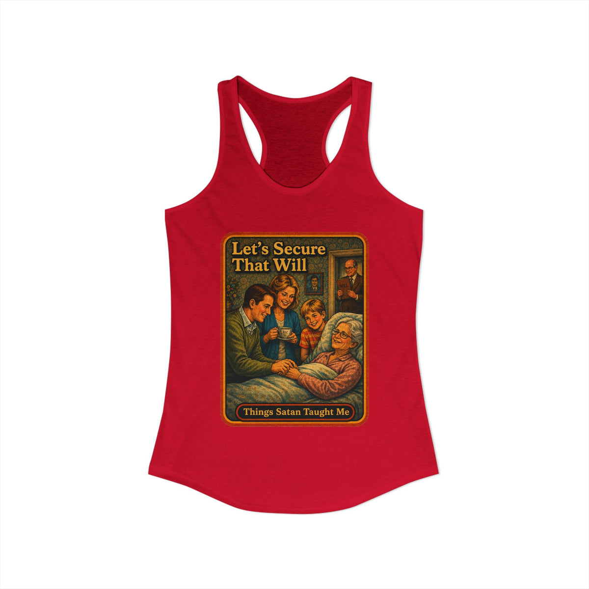 Let's Secure That Will Racerback Tank in Red, view 2