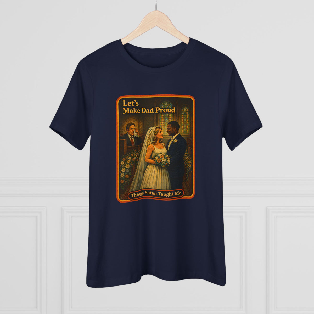 Let's Make Dad Proud No. 2 Women's Tee in Navy, view 4