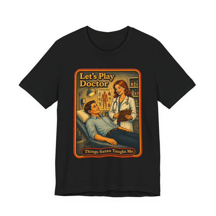 Let's Play Doctor Unisex Tee in black