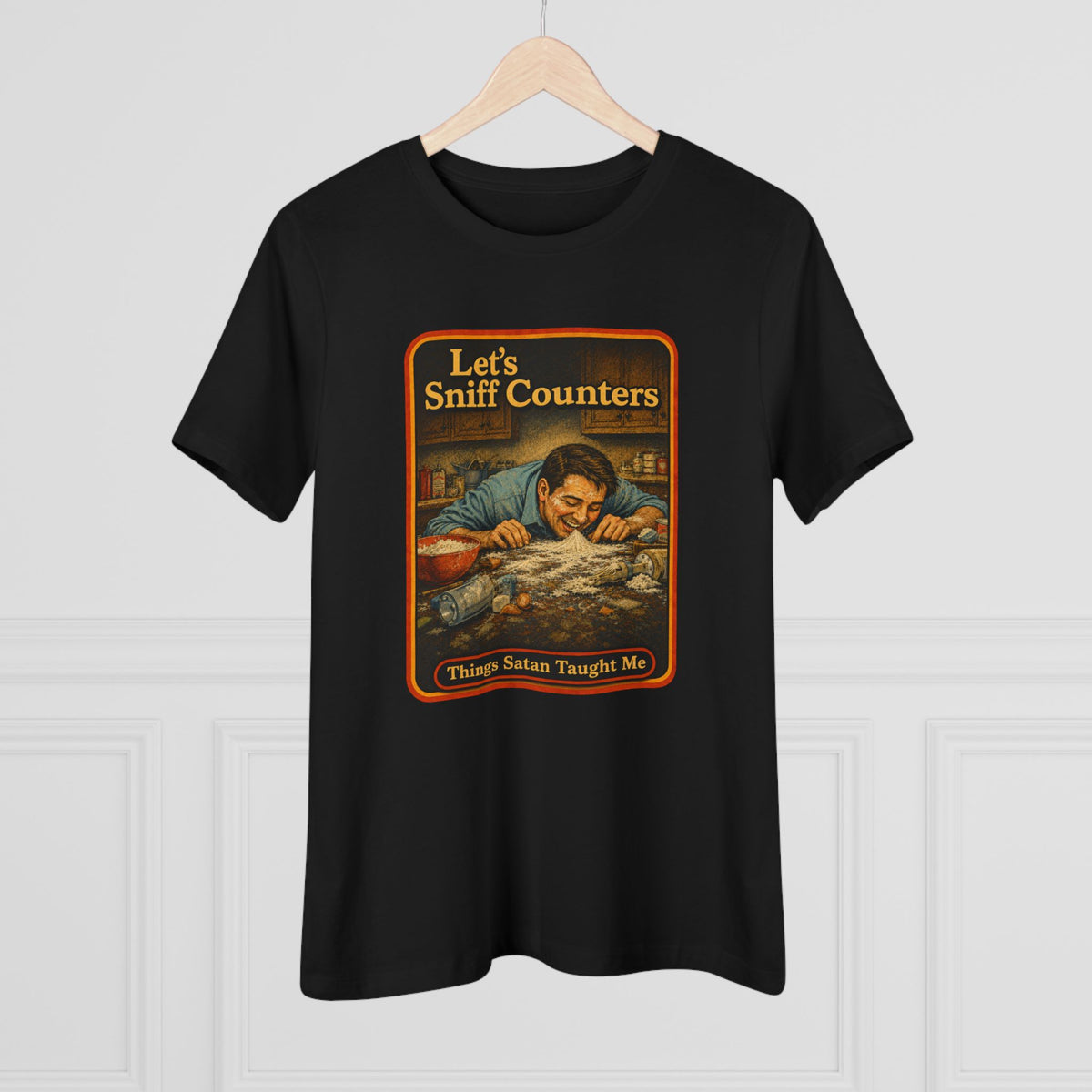 Let's Sniff Counters Women's Tee in Black, view 4