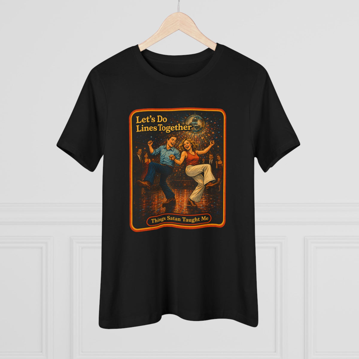 Let's Do Lines Together Women's Tee in Black, view 4