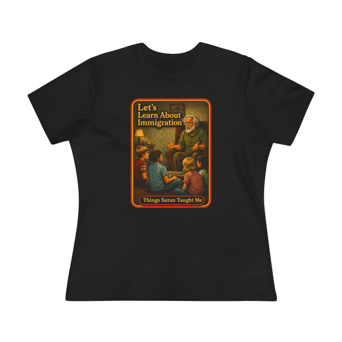 Let's Learn About Immigration Women's Tee in black