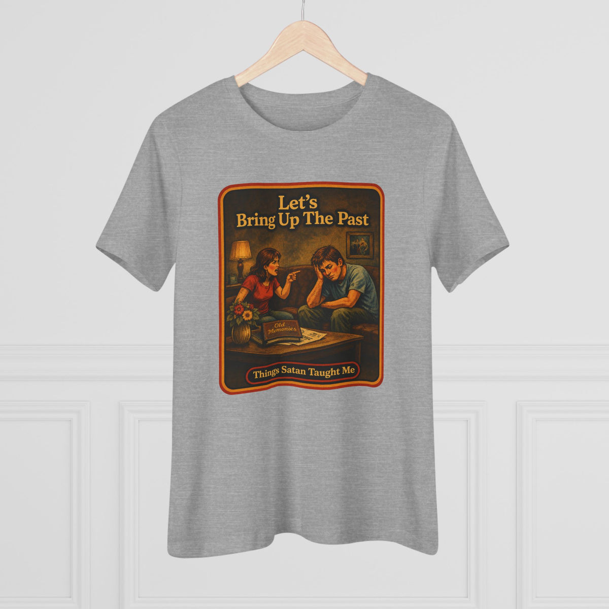 Let's Bring Up The Past Women's Tee in Athletic Heather, view 4