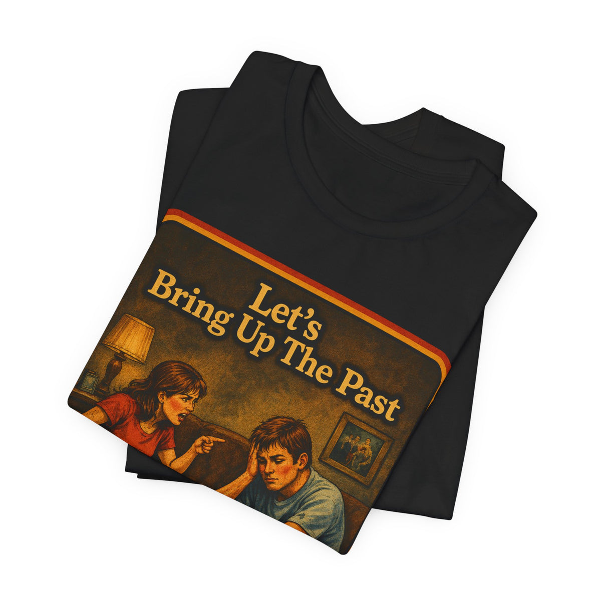 Let's Bring Up The Past Unisex Tee in Black, view 3