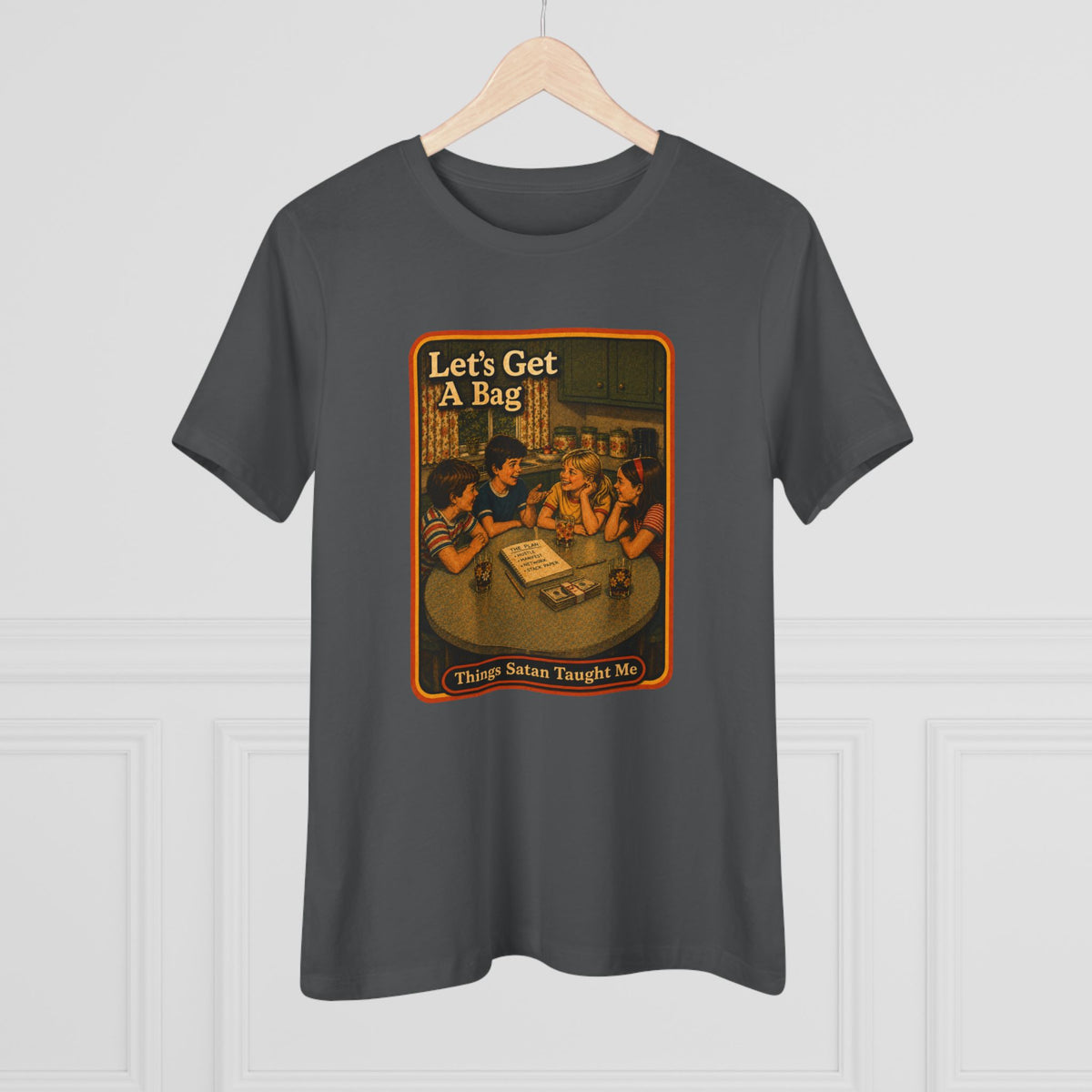 Let's Get Another Bag Women's Tee in Asphalt, view 4