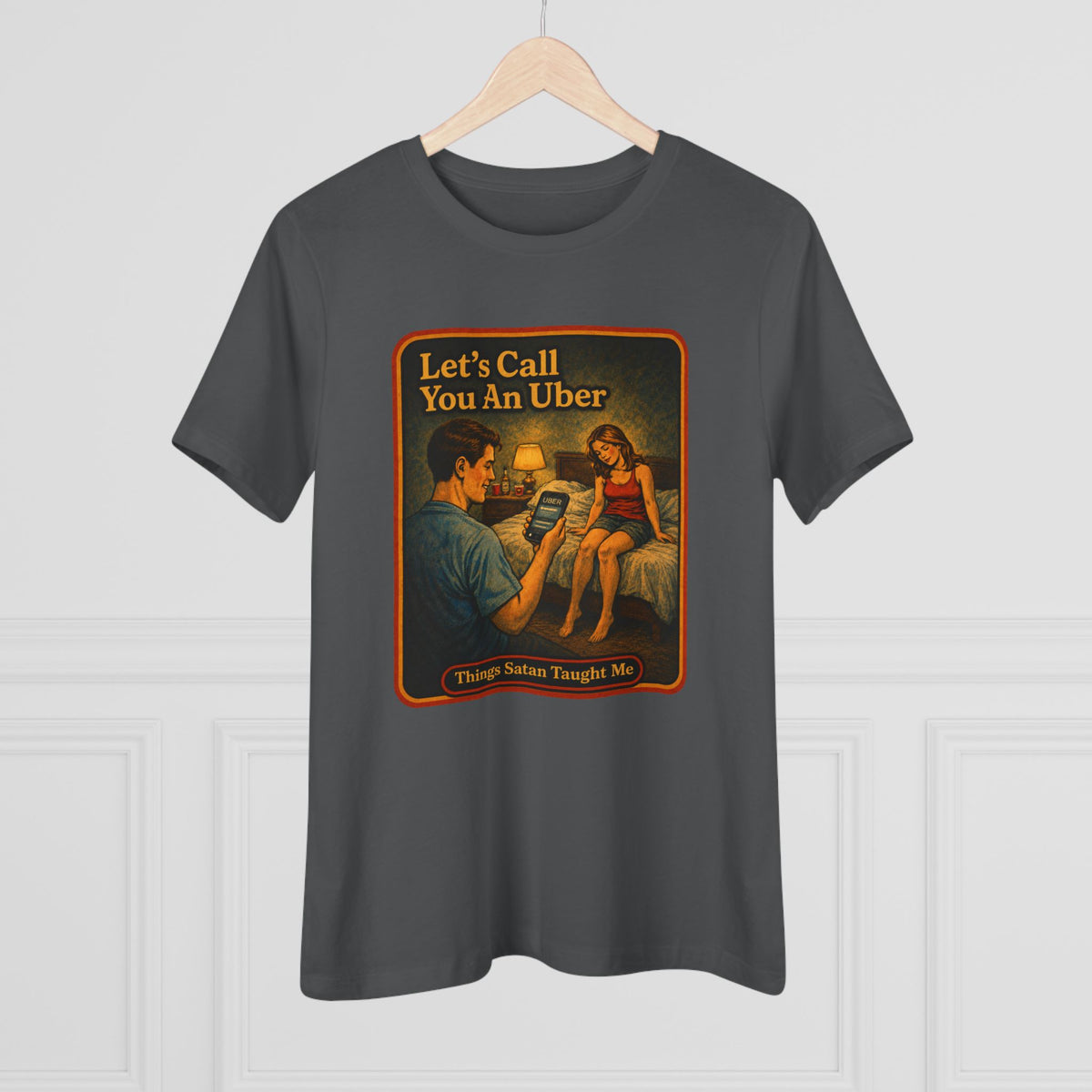 Let's Call You An Uber Women's Tee in Asphalt, view 4