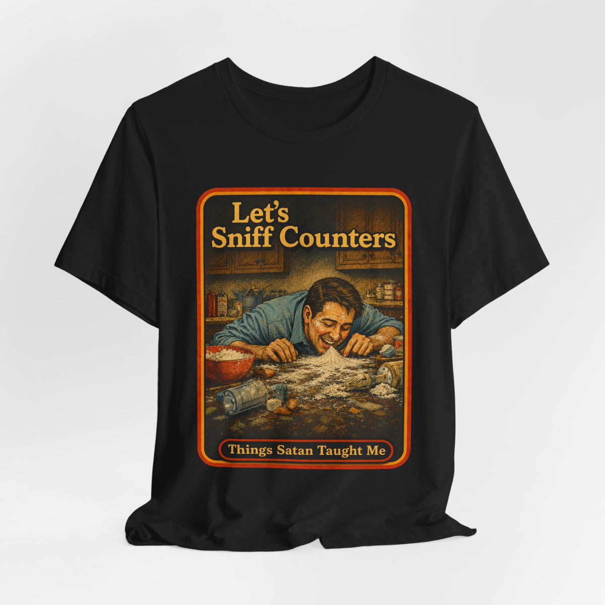 Let's Sniff Counters Unisex Tee in Black, view 4