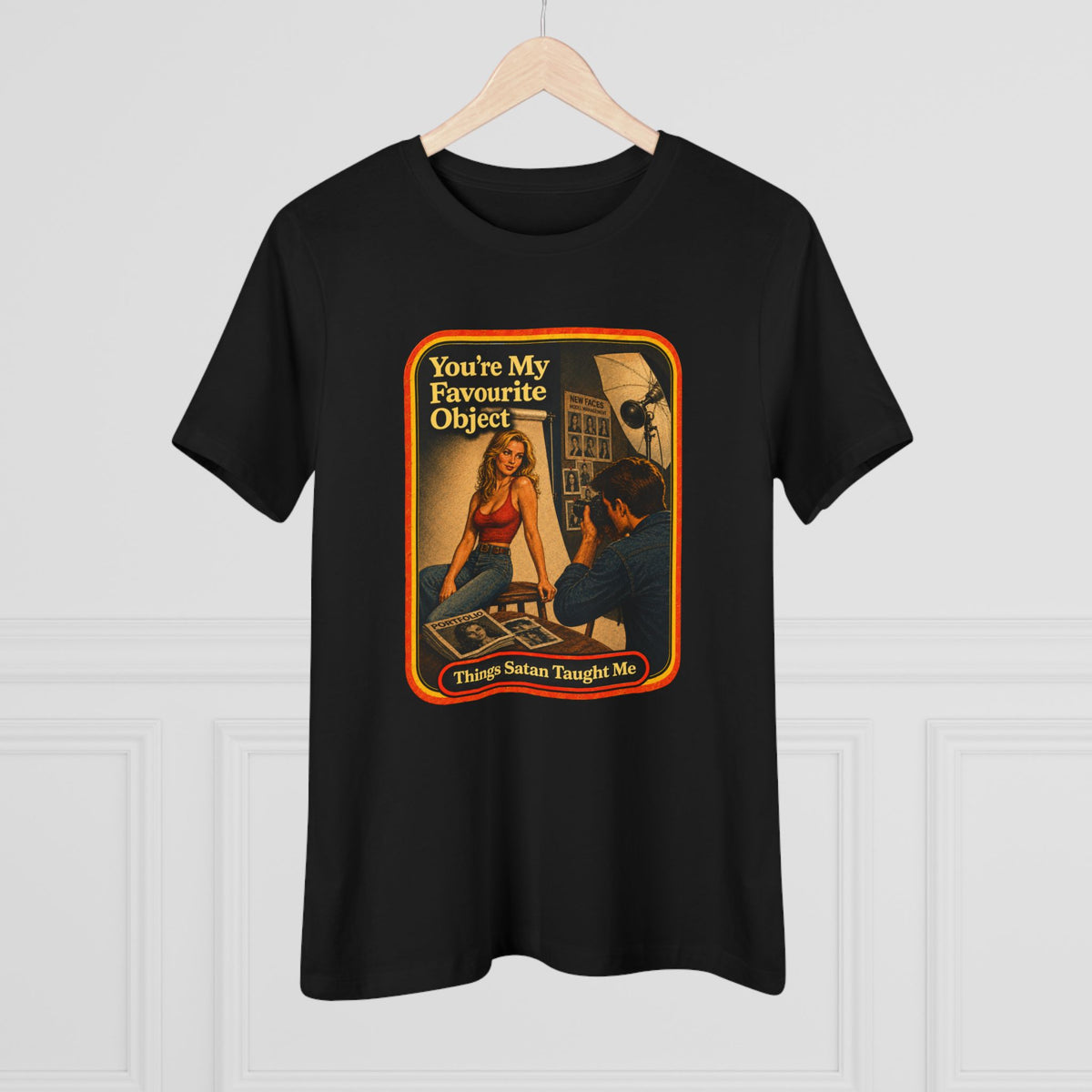 You're My Favourite Object Women's Tee in Black, view 4