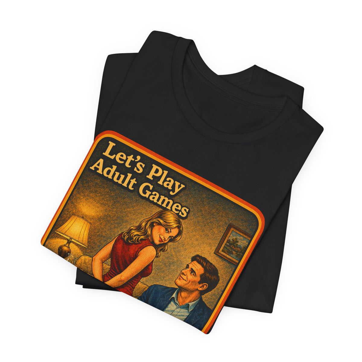 Let's Play Adult Games Unisex Tee in Black, view 3
