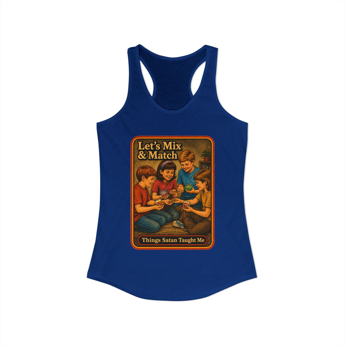 Let's Mix And Match Racerback Tank in Royal, view 2
