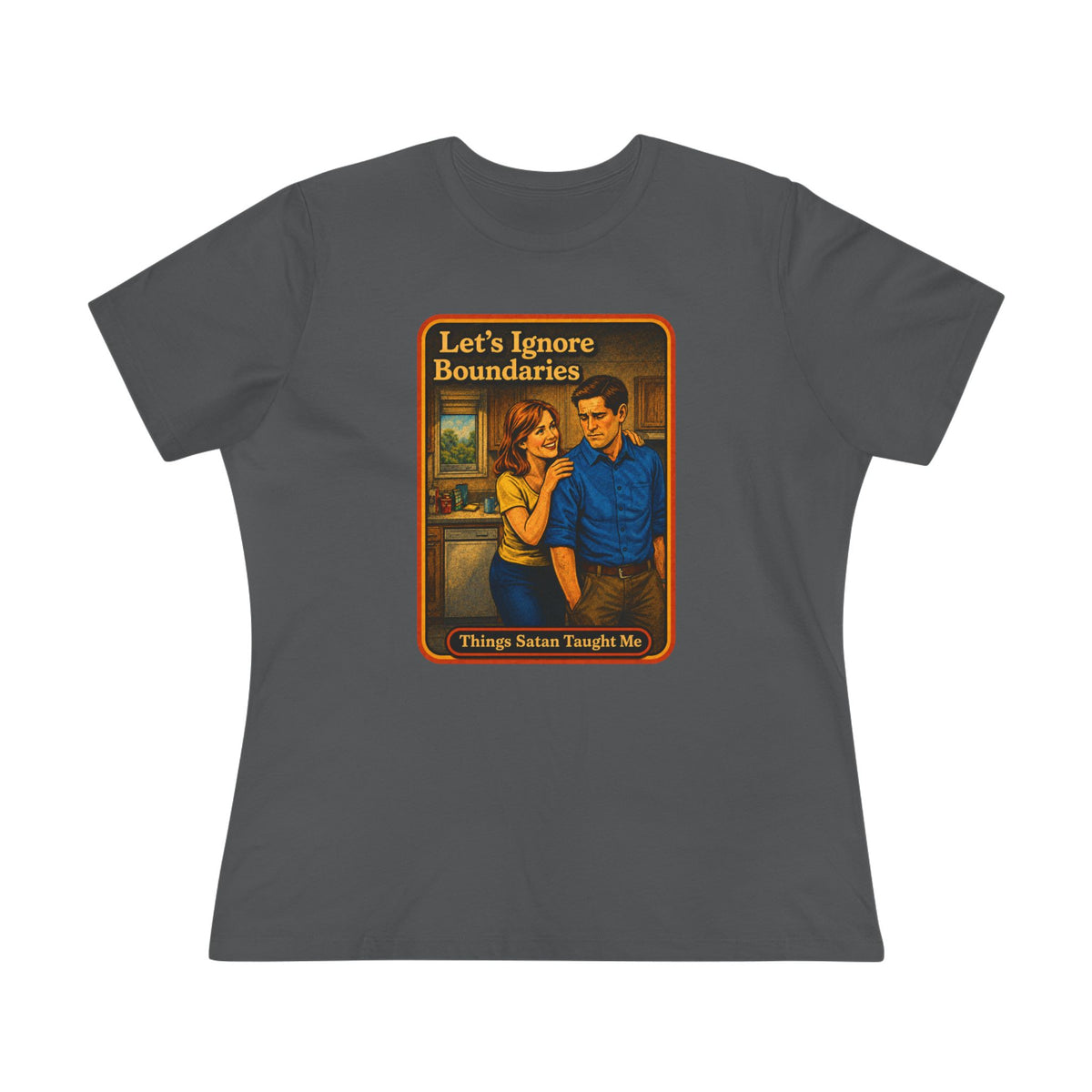 Let's Ignore Boundaries Women's Tee in Asphalt, front