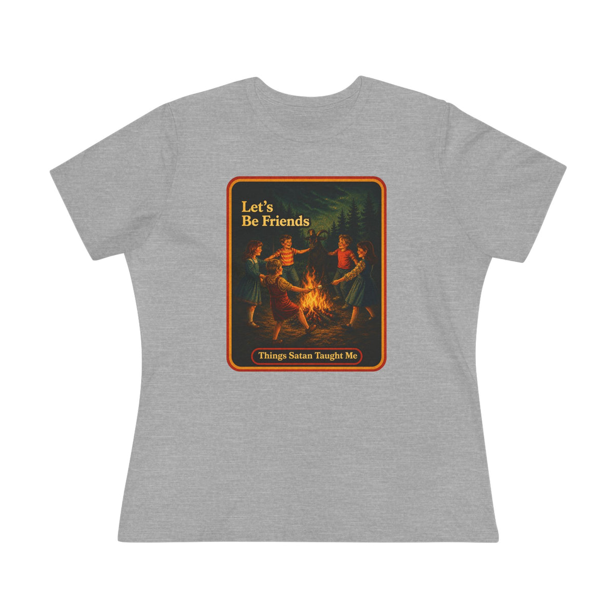 Let's Be Friends Women's Tee in Athletic Heather, front