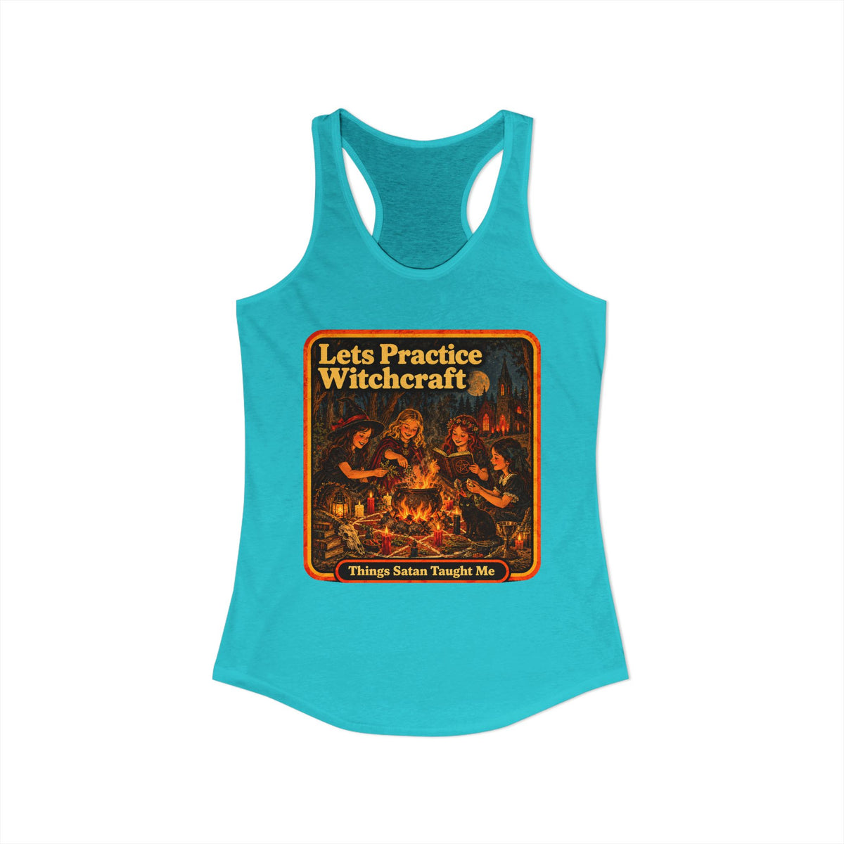 Let's Practice Witchcraft Racerback Tank in Tahiti Blue, view 2