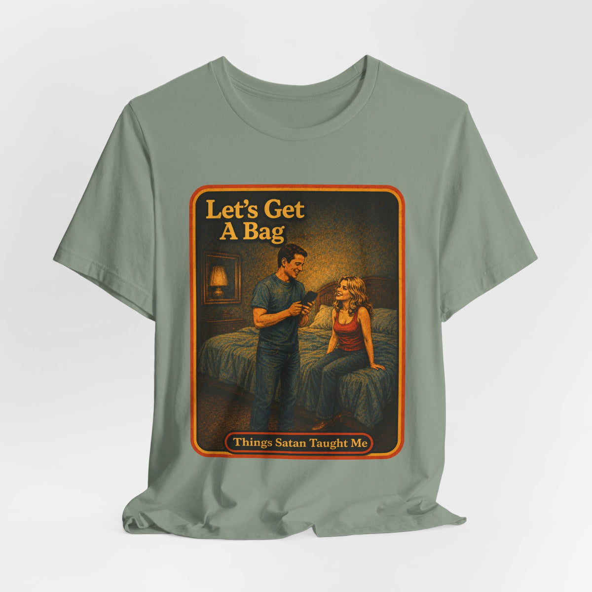 Let's Get A Bag Unisex Tee in Sage, view 4