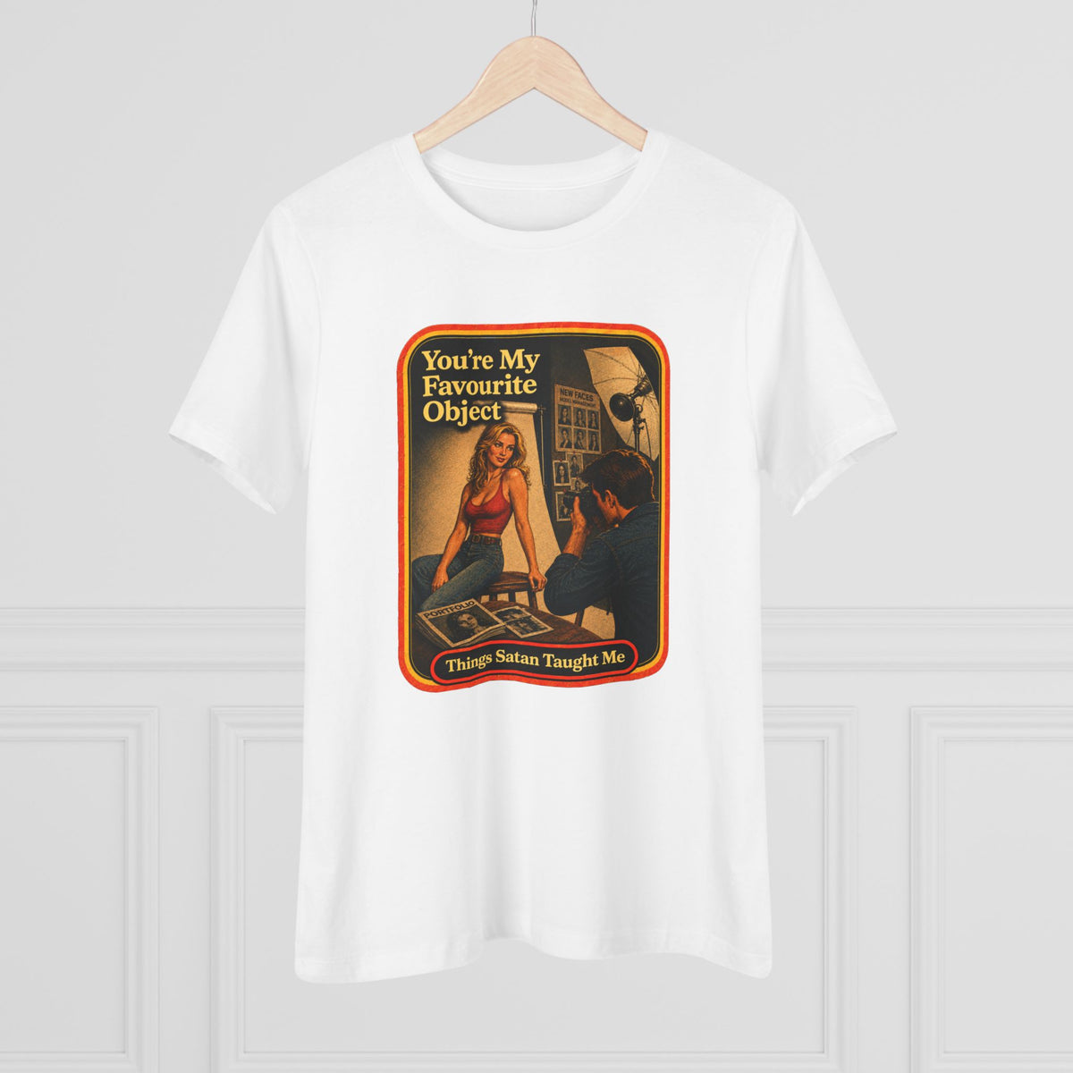 You're My Favourite Object Women's Tee in White, view 4