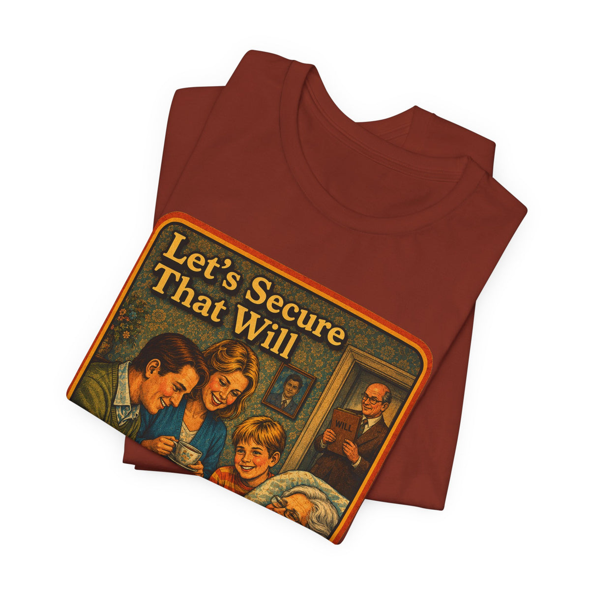 Let's Secure That Will Unisex Tee in Rust, view 3