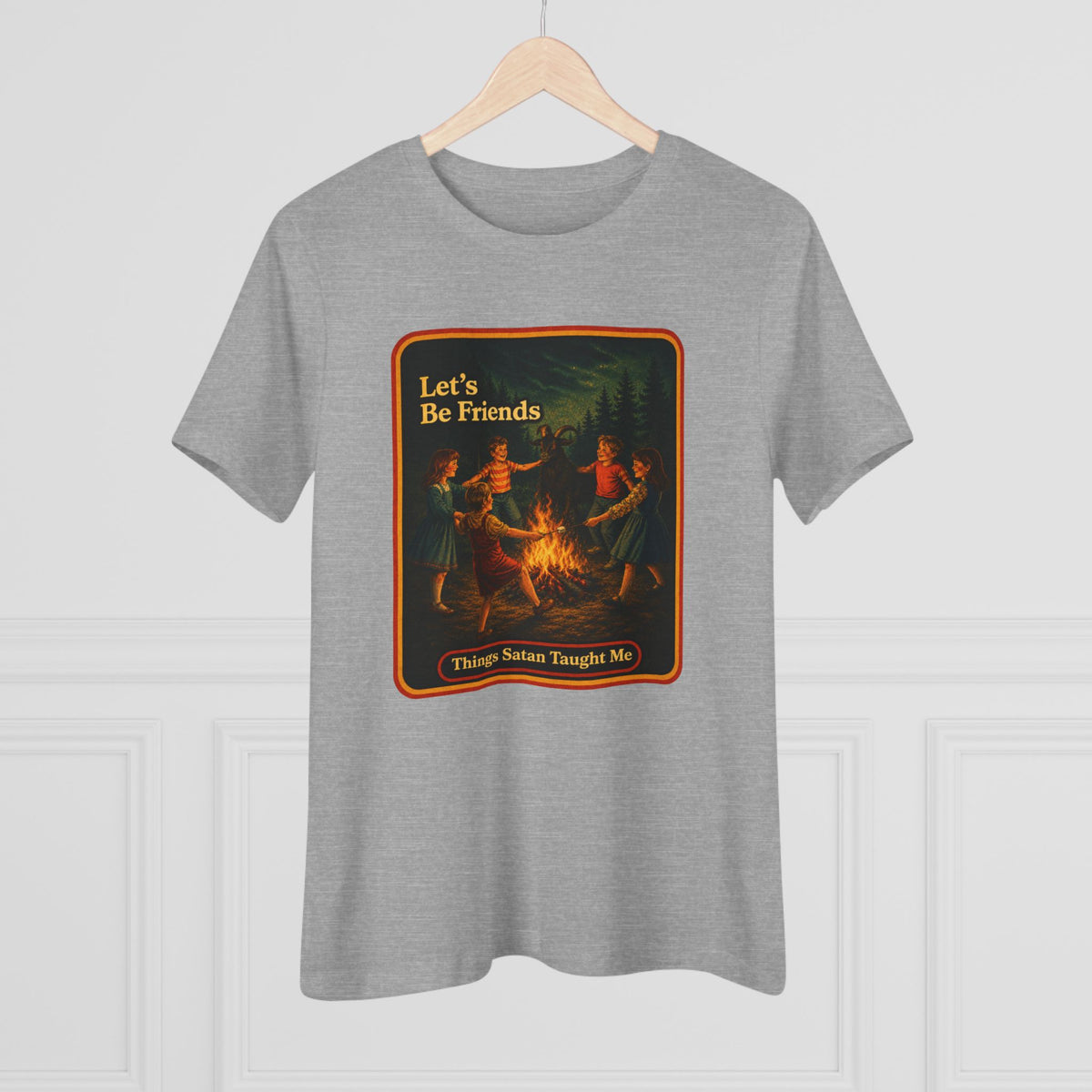 Let's Be Friends Women's Tee in Athletic Heather, view 4