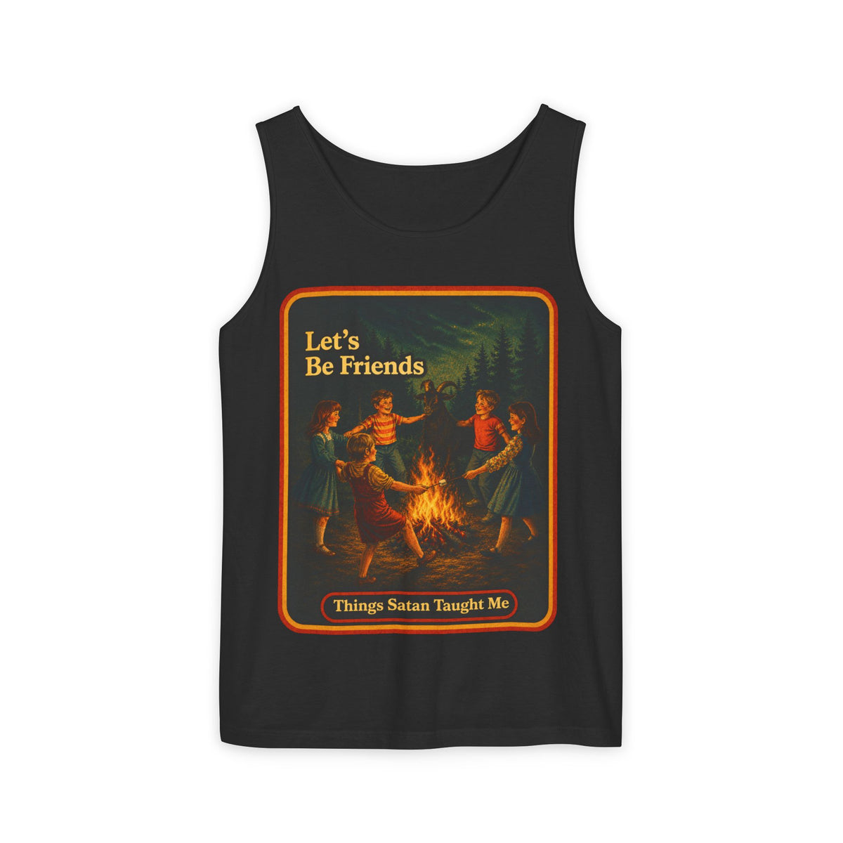 Let's Be Friends Wife Beater in Black, front