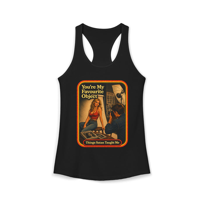 You're My Favourite Object Racerback Tank in black