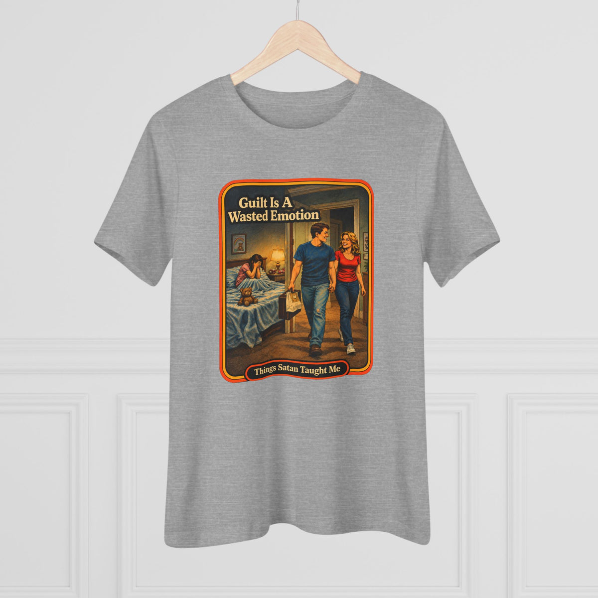 Guilt Is A Wasted Emotion Women's Tee in Athletic Heather, view 4