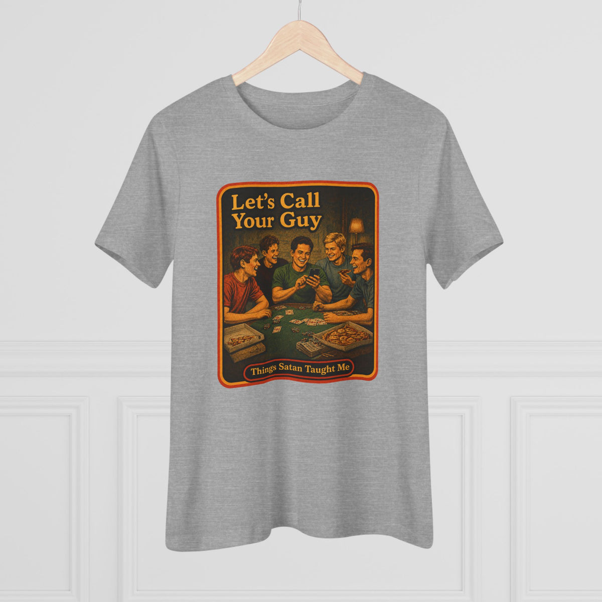 Let's Call Your Guy Women's Tee in Athletic Heather, view 4