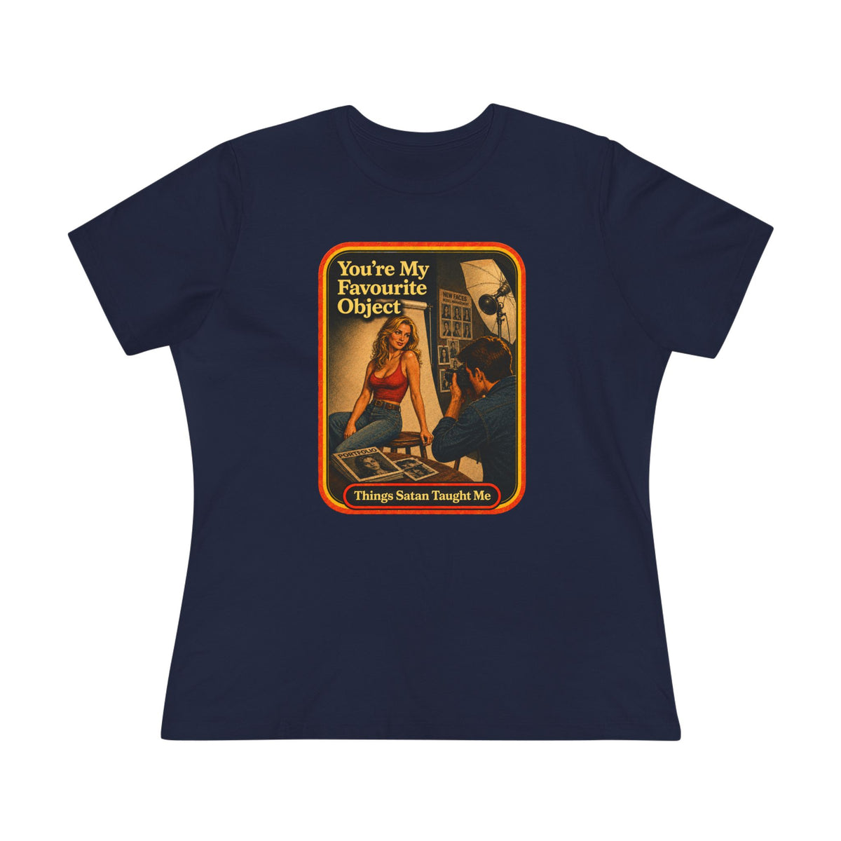 You're My Favourite Object Women's Tee in Navy, front
