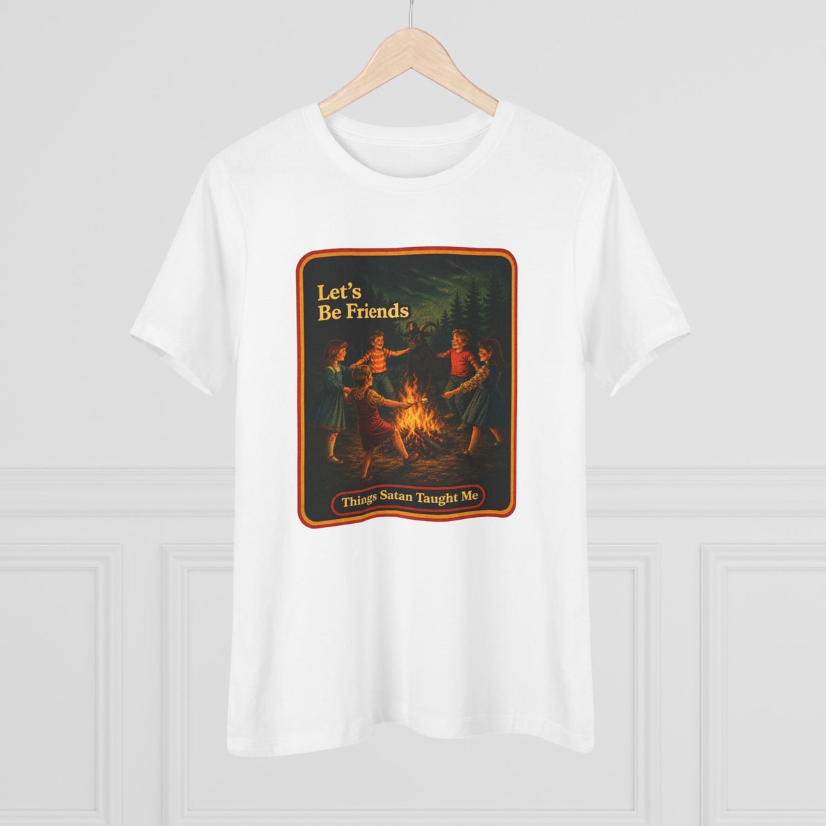 Let's Be Friends Women's Tee in White, view 4
