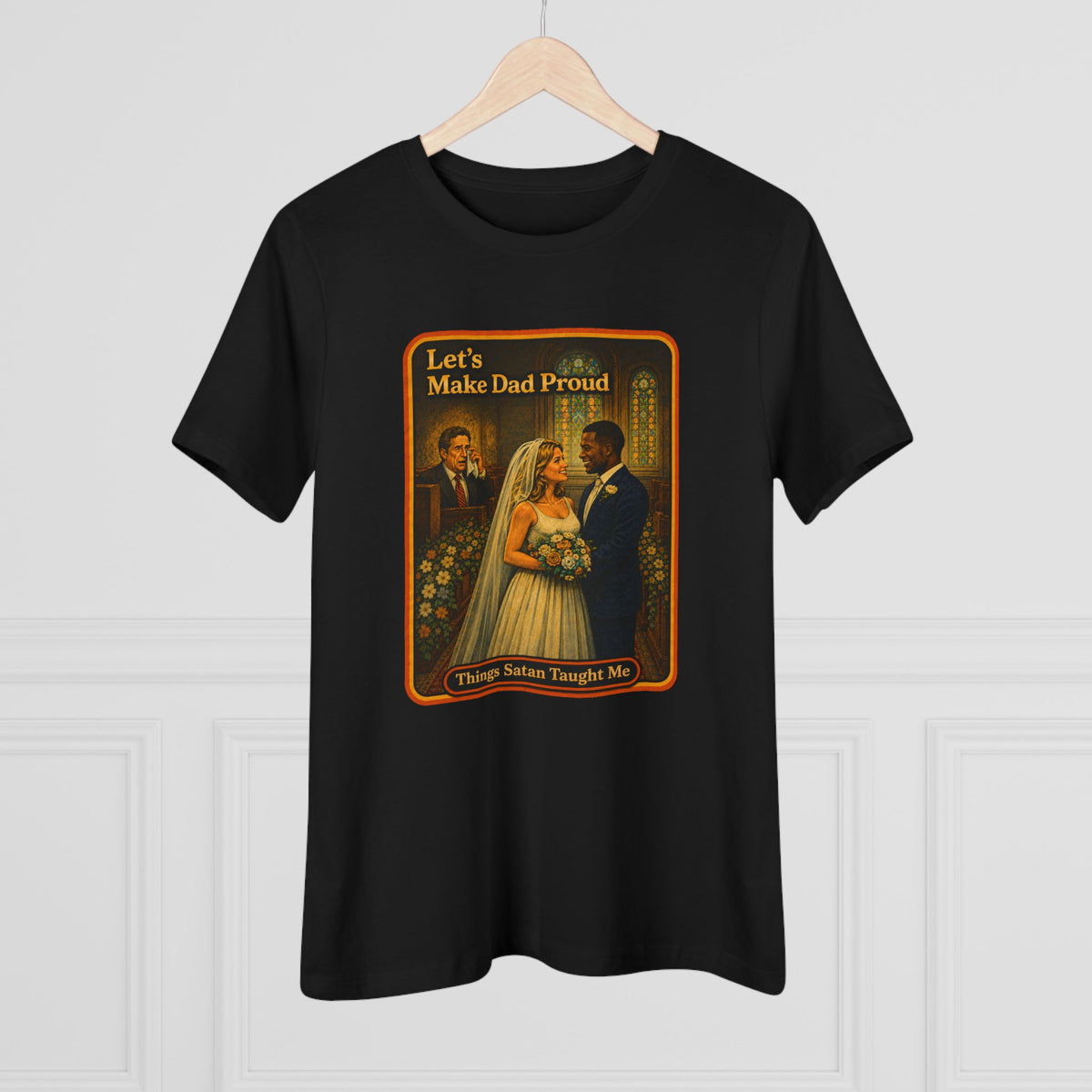Let's Make Dad Proud No. 2 Women's Tee in Black, view 4