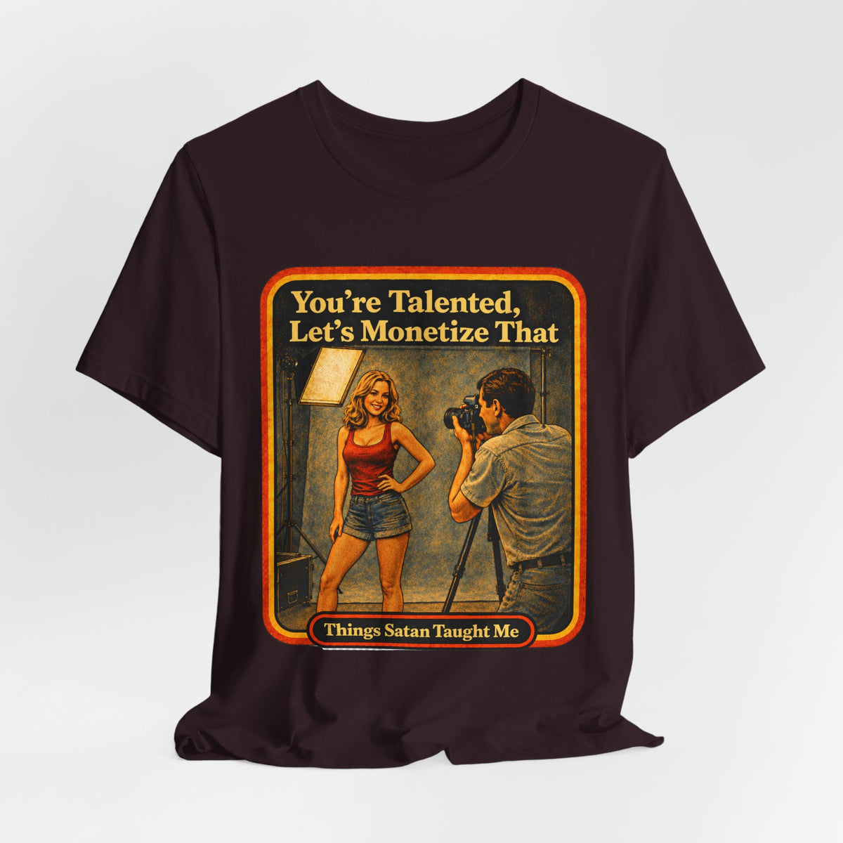 You're Talented, Let's Monetize That Unisex Tee in Oxblood Black, view 4