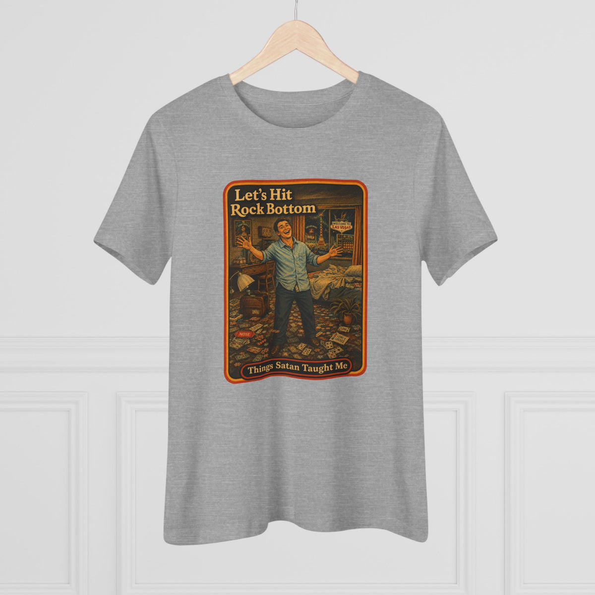 Let's Hit Rock Bottom Women's Tee in Athletic Heather, view 4