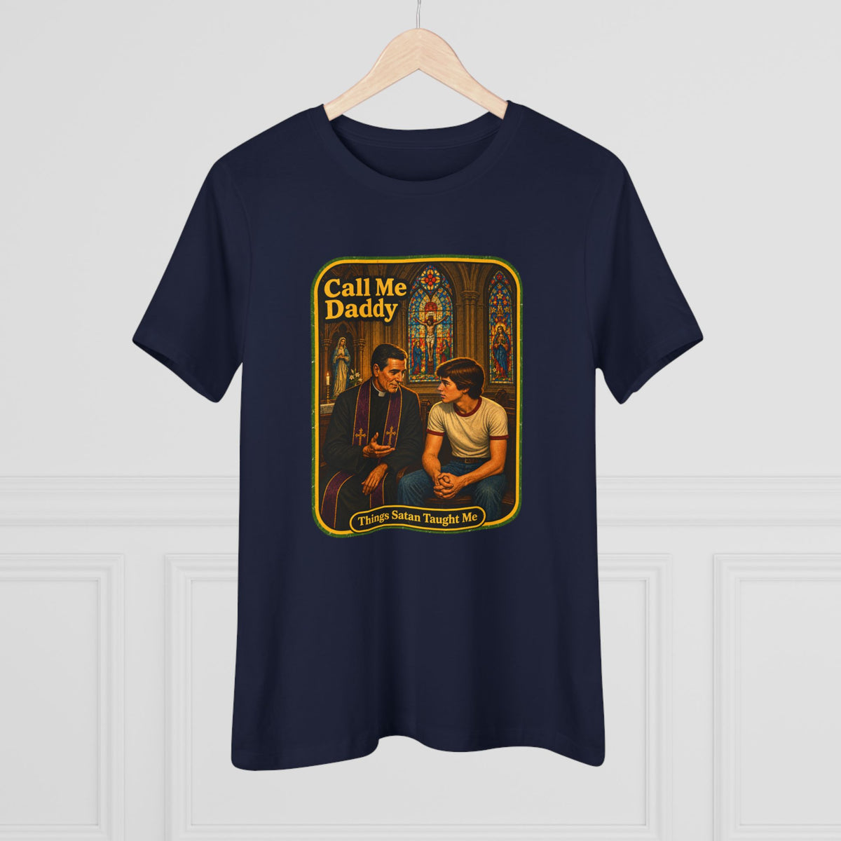 Call Me Daddy Women's Tee in Navy, view 4