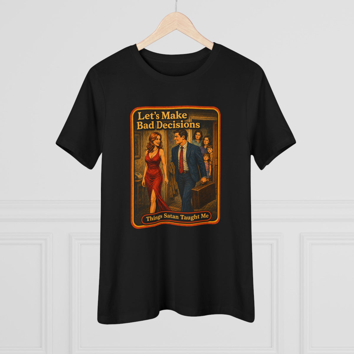 Let's Make Bad Decisions Women's Tee in Black, view 4