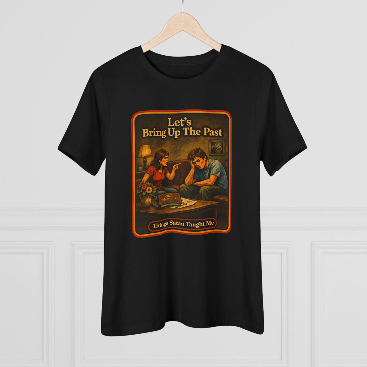 Let's Bring Up The Past Women's Tee in Black, view 4