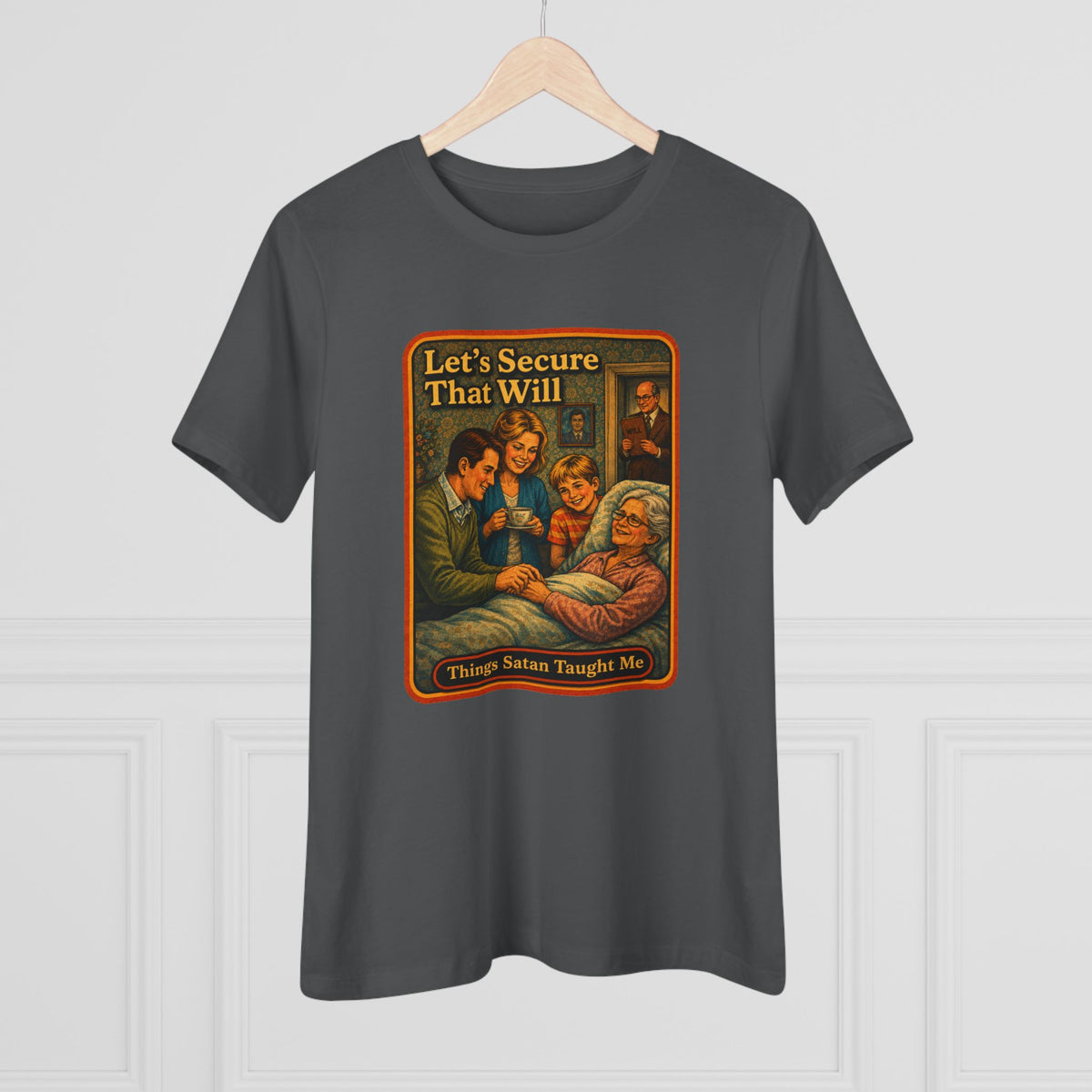 Let's Secure That Will Women's Tee in Asphalt, view 4