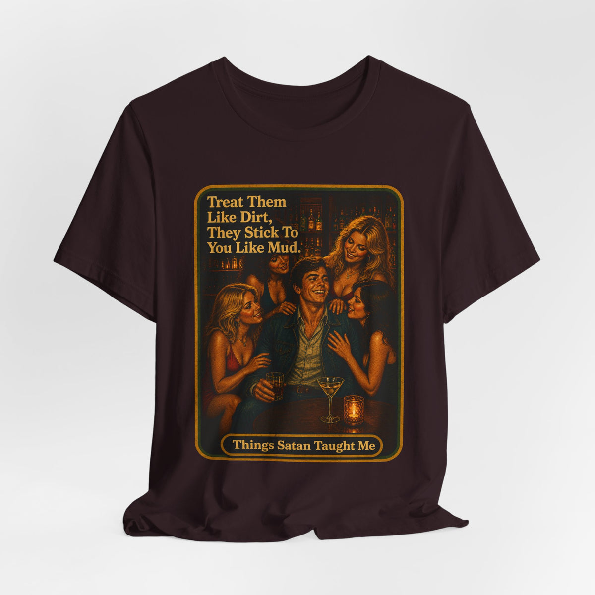 Treat Them Like Dirt Unisex Tee in Oxblood Black, view 4