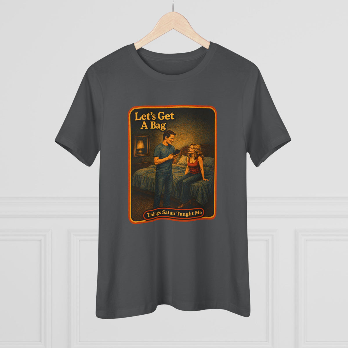 Let's Get A Bag Women's Tee in Asphalt, view 4