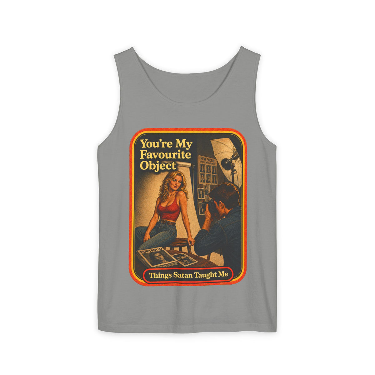 You're My Favourite Object Wife Beater in Granite, front